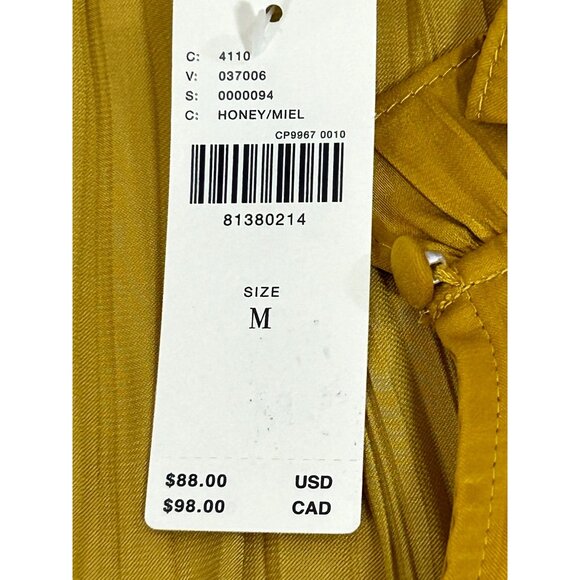 Anthropologie Top M Honey Yellow Tiered Sleeveless Ruffles Boho Keyhole A-Line - Picture 7 of 15